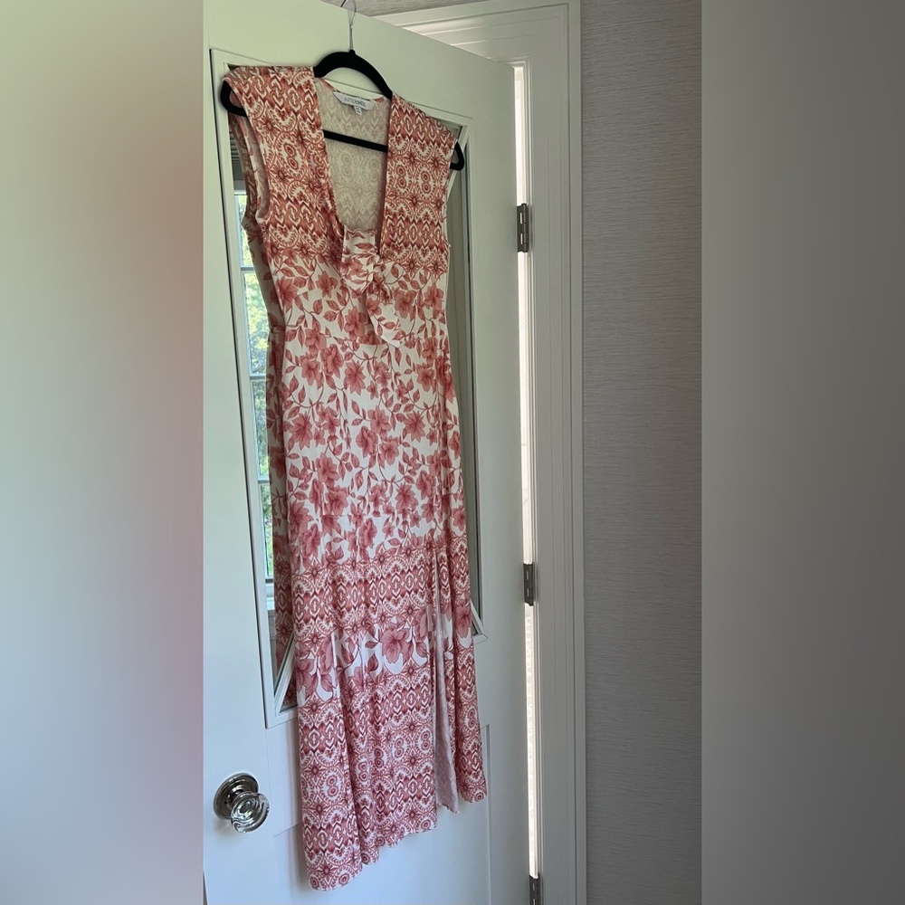 Intermix midi slit dress in pink floral
